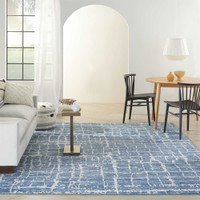 Luna Rug LUN02 Blue Silver Abstract