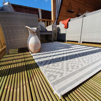 Outdoor Rug Patio Diamond Grey 160x230cm