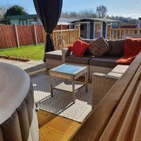 Outdoor Rug Patio Diamond Grey 160x230cm