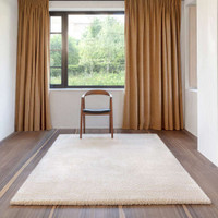 Cream Shaggy Wool Mix Rug Galaxy 100 80x140cm-1