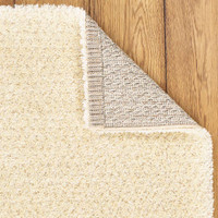 Cream Shaggy Wool Mix Rug Galaxy 100 80x140cm-1