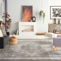 On Sale Grey Blue Traditional Rug STN11 259x351cm
