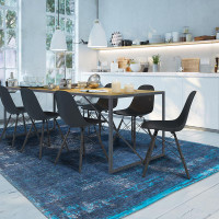 Medallion Blue Night 8254 Indoor Outdoor Washable Eco Rug