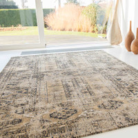 Hadschlu Agha Old Gold Antique 8720 Indoor Outdoor Washable Eco Rug