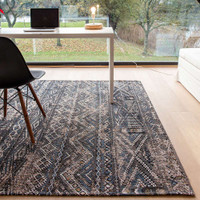 Kilim Black Rabat 9113 Indoor Outdoor Washable Eco Rug