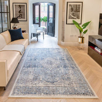 Heritage HRTG106 Ivory Grey Blue Rug by Concept Looms