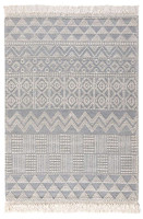Anya Anya01 Ivory Slate Flatweave Geo Rug