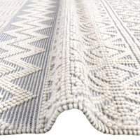 Anya Anya01 Ivory Slate Flatweave Geo Rug