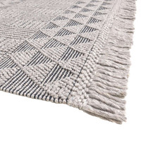 Anya Anya01 Grey Black Flatweave Geo Rug