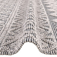 Anya Anya01 Grey Black Flatweave Geo Rug