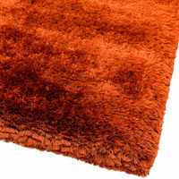 Ultra Thick Plush Shaggy Rug Rust Orange