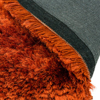 Ultra Thick Plush Shaggy Rug Rust Orange