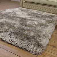 Ultra Thick Plush Shaggy Rug Sand Beige
