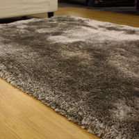 Ultra Thick Plush Shaggy Rug Silver