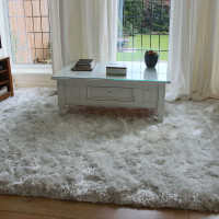 Ultra Thick Plush Shaggy Rug White