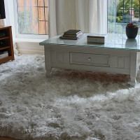 Ultra Thick Plush Shaggy Rug White