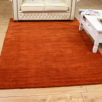 Terracotta SM Large wool plain rug