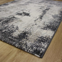 Canyon Charcoal Ivory Silky Rug