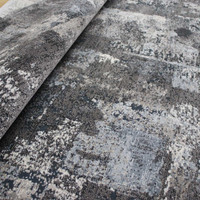 Canyon Grey Black Silky Rug
