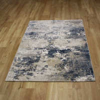 Canyon Blue Ivory Silky Rug