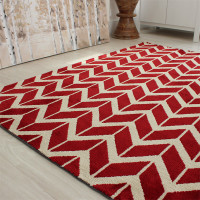 Arlo Chevron Rug Red  100x150cm