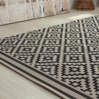 Outdoor Rug Patio Diamond Mono 80x150cm