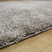 Coral Plain Rug Dark Silver Grey Thick Pile