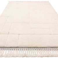 Fes FE02 Moroccan Style Ivory Fringed Rug