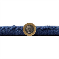 Colours Blue Wool Rug Plain Border