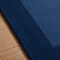 Colours Blue Wool Rug Plain Border