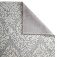 Hampton Damask Grey Ivory Wool Rug