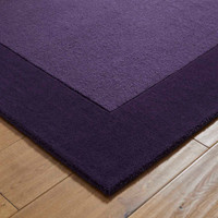 Colours Purple Wool Rug Plain Border