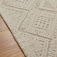Hampton Provence Tribal Beige Ivory Wool Rug