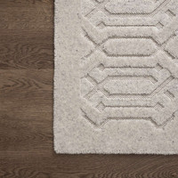 Brintons Noble Dive Light Grey Geometric Wool Rug