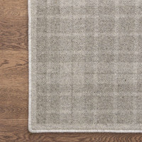 Brintons Noble Pano Light Grey Check Wool Rug
