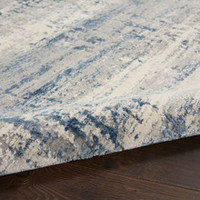 On Sale Rustic Textures RUS10 Ivory Blue Abstract Rug 119x180cm