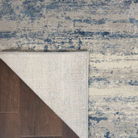 On Sale Rustic Textures RUS10 Ivory Blue Abstract Rug 119x180cm