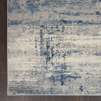 On Sale Rustic Textures RUS10 Ivory Blue Abstract Rug 119x180cm