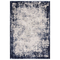 Kuza Border Navy Velvet Soft Rug