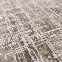 Kuza Abstract Beige Velvet Soft Rug
