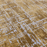 Kuza Abstract Gold Velvet Soft Rug