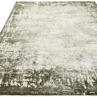 Kuza Border Green Velvet Soft Rug