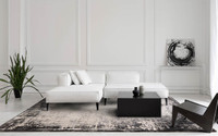 Kuza Border Grey Velvet Soft Rug