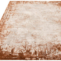 Kuza Border Terracotta Velvet Soft Rug