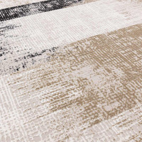 Kuza Lines Beige Velvet Soft Rug