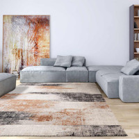 Kuza Lines Terracotta Velvet Soft Rug
