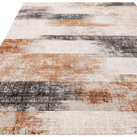 Kuza Lines Terracotta Velvet Soft Rug