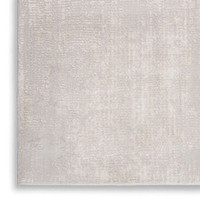 On Sale Abstract Silky Textures SLY01 Ivory Grey Rug 66x229cm