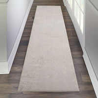 On Sale Abstract Silky Textures SLY01 Ivory Grey Rug 66x229cm