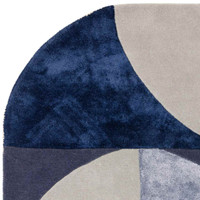 Matrix 74 Oval Rug Indigo Hand Carved Wool Viscose
